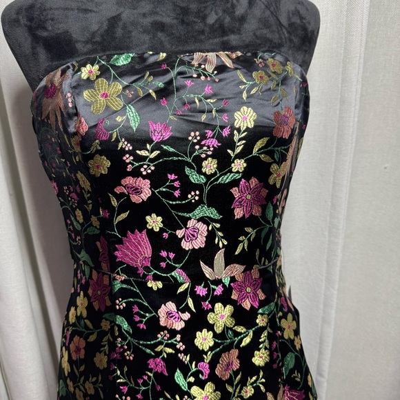 Lulus Dress Make A Move Black Satin Floral Dress - Picture 7 of 10